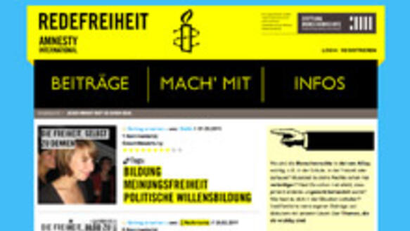 Jetzt online: "Redefreiheit" -  das neue Jugend- und Lernportal von Amnesty