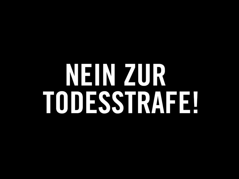 Grafik mit dem Slogan: "Nein zur Todesstrafe!"