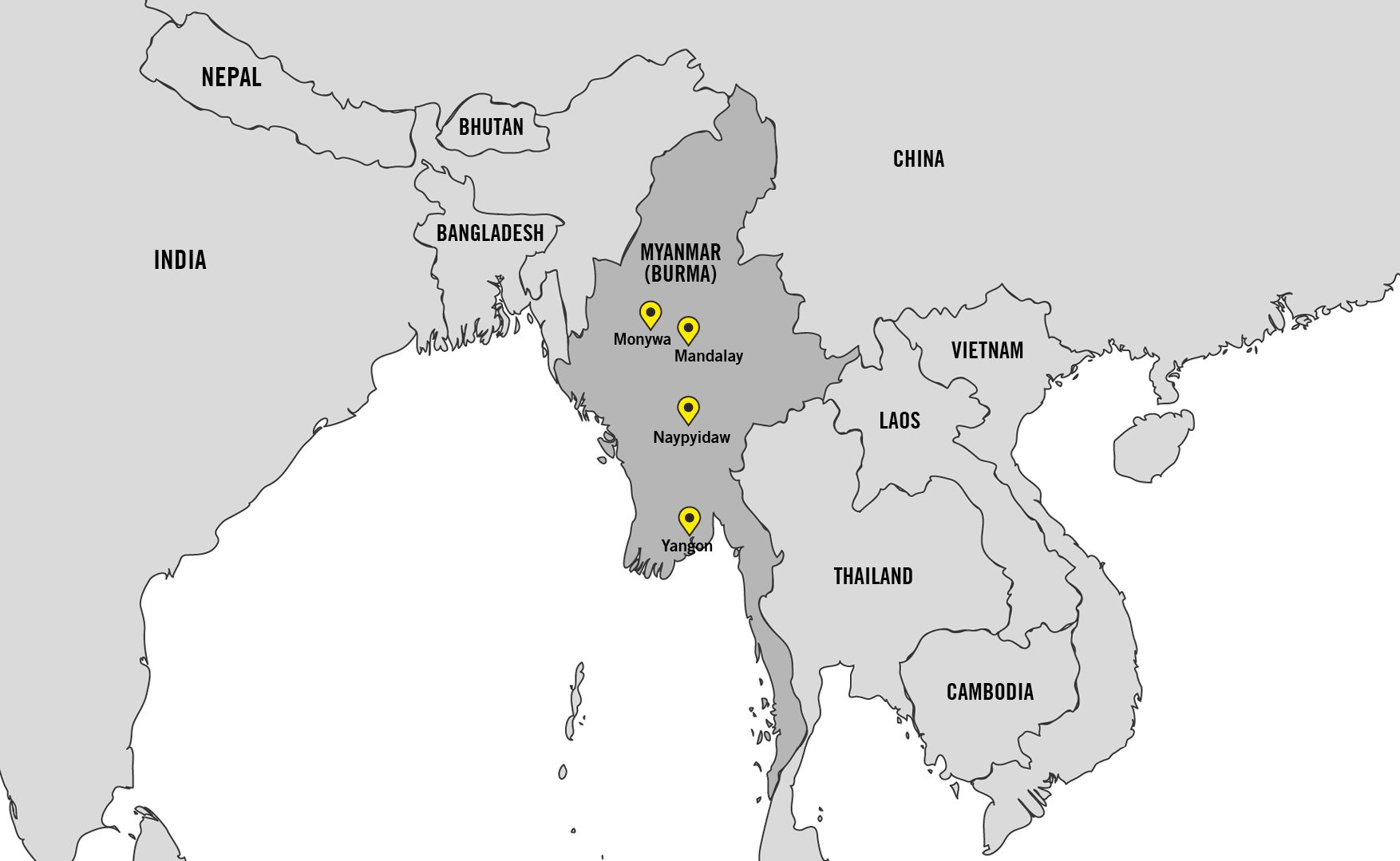Myanmar, Landkarte