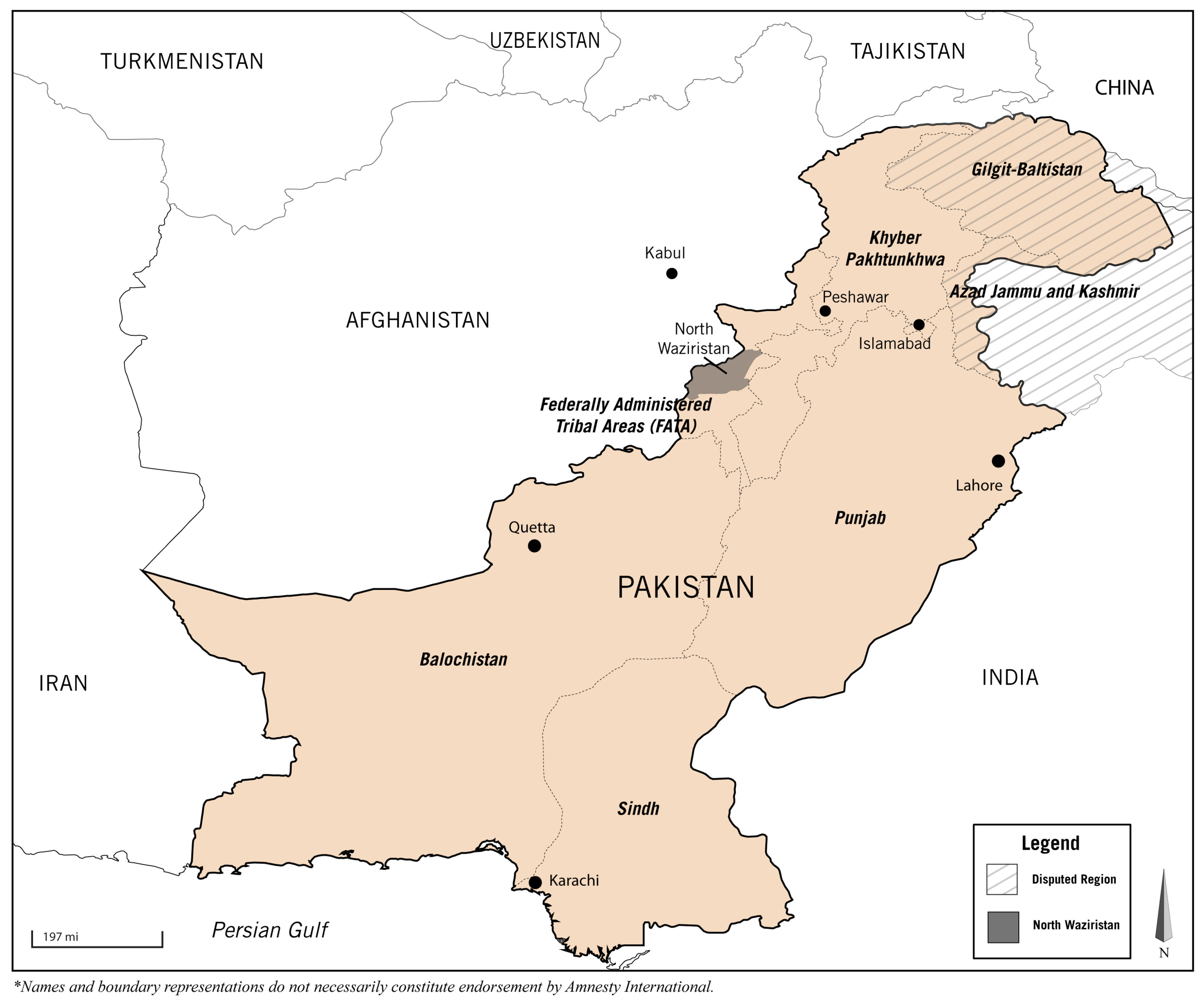 Landkarte von Pakistan (auf Englisch)