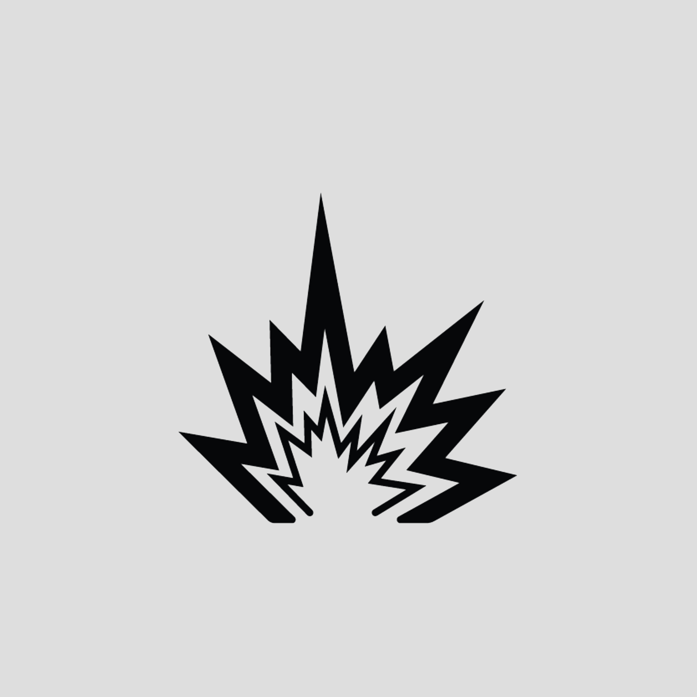 Minimalistische Zeichnung einer Explosion