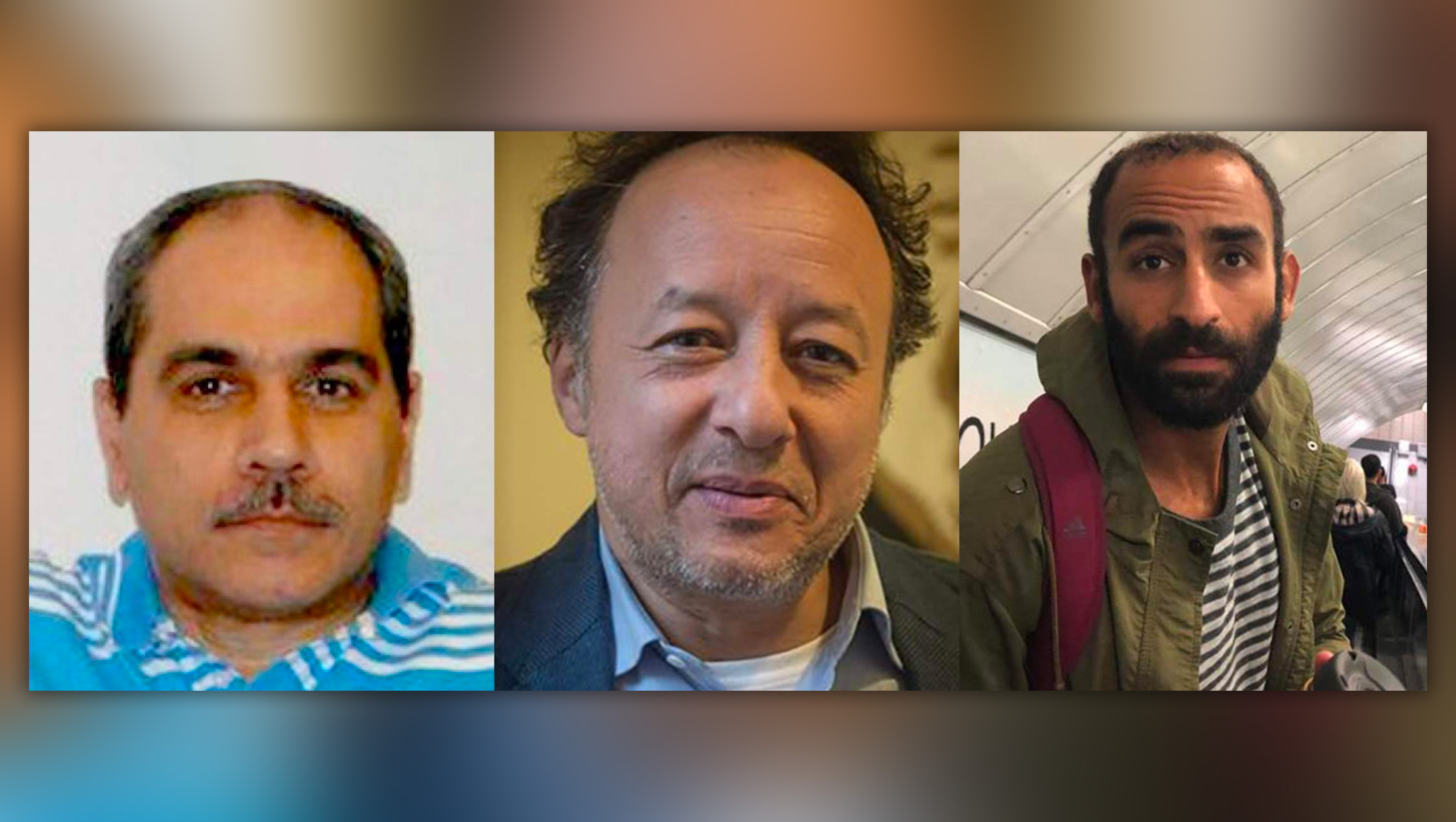 Collage mit drei Porträtfotos von Mohamed Bashseer, Gasser Abdel-Razek und Karim Ennarah