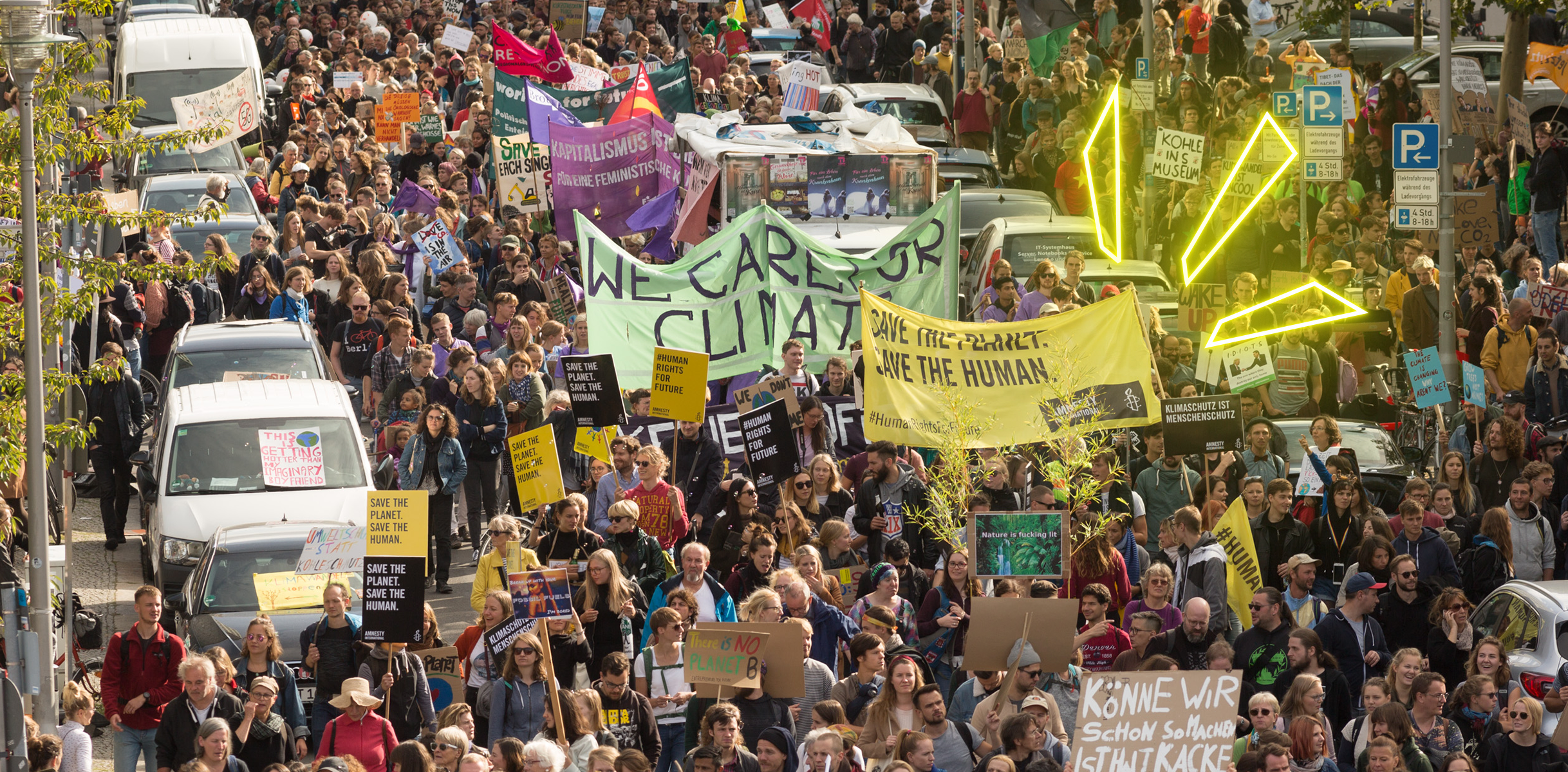 Klima-Demo in Berlin: Amnesty-Mitglieder unterstützen den Globalen Klimstreik und gehen gemeinsam mit den Aktivist*innen von Fridays for Future am 20. September 2019 in Berlin auf die Straße. Protect the Protest!