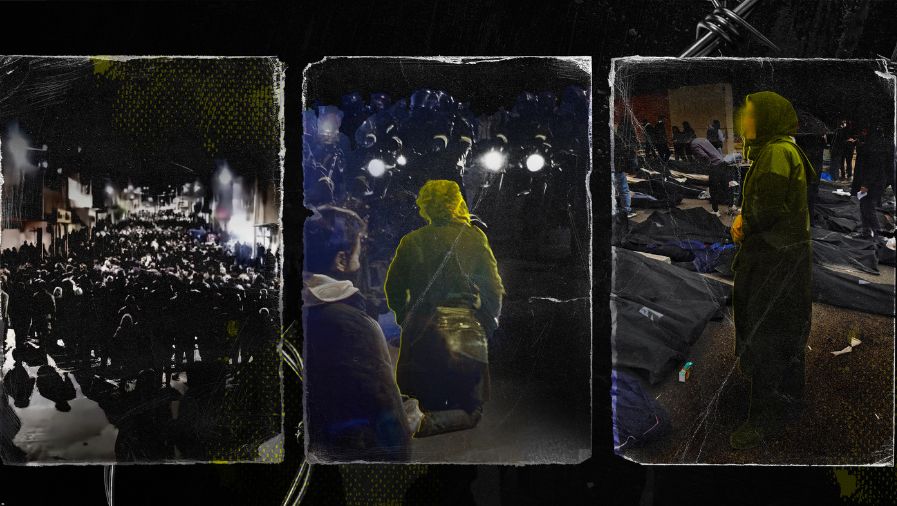 Collage mit Fotos von Protestierenden im Iran