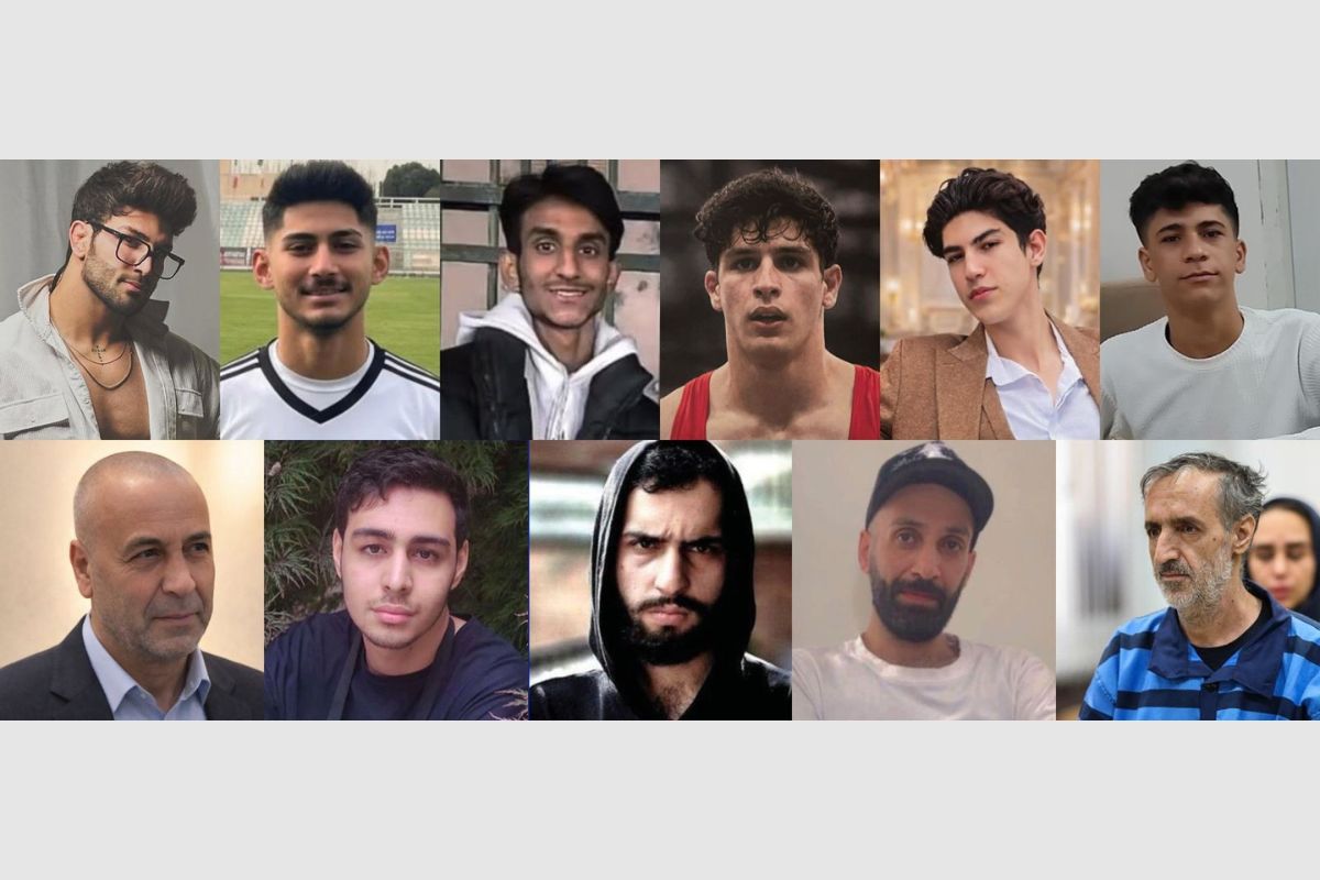 Collage mit Porträtfotos von elf Männern