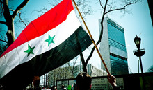 Solidaritätskundgebung mit den Menschen in Syrien in New York
