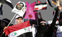 Syrerinnen demonstrieren für den Rücktritt von Präsident Assad, Jordanien 2011