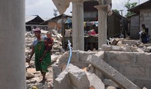 Abriss, Bahngelände in Port Harcourt 2012