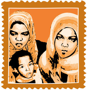 Displaced people from Tawargha - LWM 2012 stamp artwork