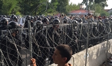 Der Grenzübergang Röszke zwischen Ungarn und Serbien ist im September 2015 für Flüchtlinge gesperrt.