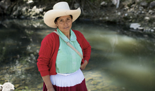 Die Aktivistin Máxima Acuña am 29. Mai 2016 in der nordperuanischen Region Cajamarca