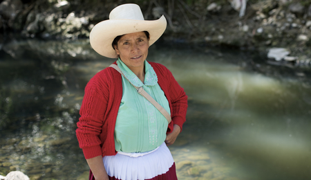 Die Aktivistin Máxima Acuña am 29. Mai 2016 in der nordperuanischen Region Cajamarca
