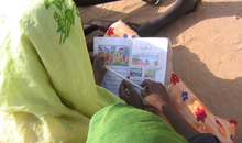 Children with school book