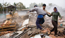 Zwangsräumung einer Siedlung in Phnom Penh, Januar 2009.
