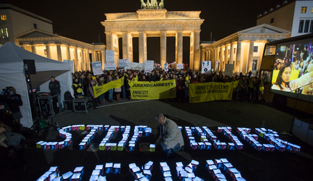 Demonstration in Berlin für die Aufklärung am Verschwindenlassen der 43 Studenten