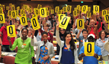 "0 Points" für Menschenrechte in Aserbaidschan: Aktion auf der JV 2012
