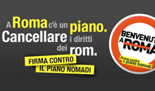 Italienisches Kampagnenmotiv gegen den "Nomadenplan" und Stigmatisierung der Roma