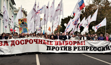 Demonstration gegen die russische Regierung in Moskau
