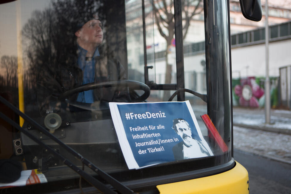 Autokorso für Deniz Yücel am 14. Februar 2018 in Berlin