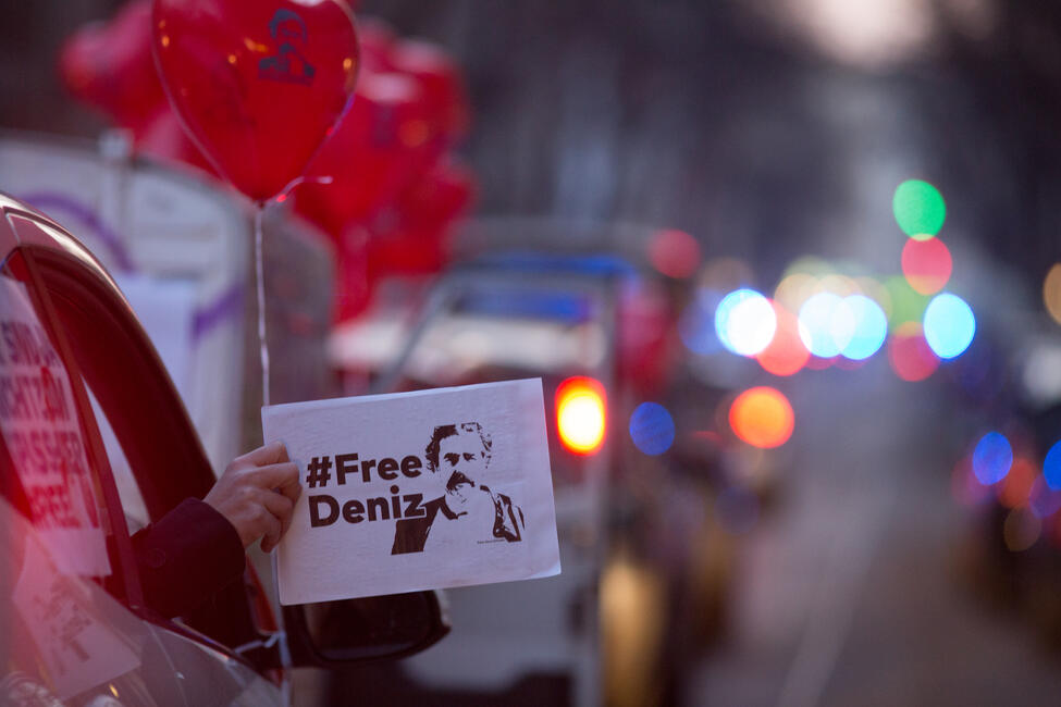 Autokorso für Deniz Yücel am 14. Februar 2018 in Berlin