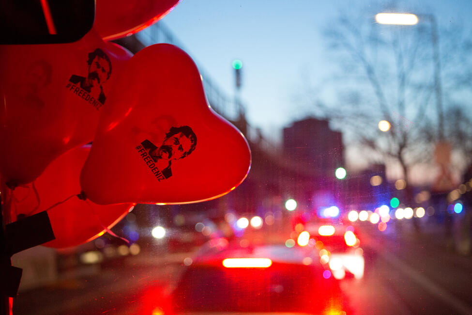 Autokorso für Deniz Yücel am 14. Februar 2018 in Berlin