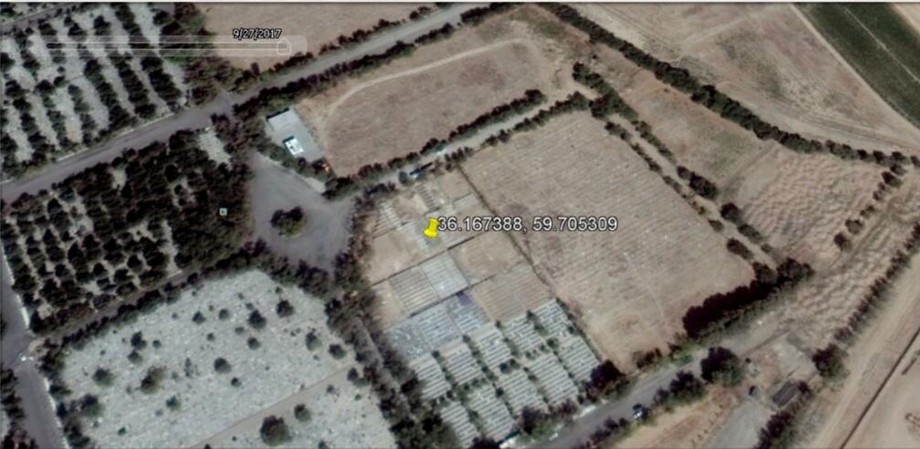 Satellitenbild vom Behesht Reza Friedhof