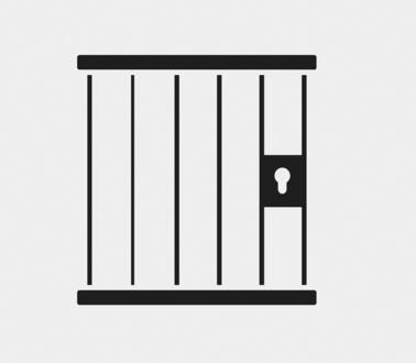 Zeichnung einer Gefängnistür mit Gitterstäben