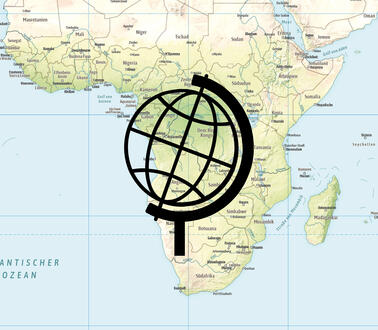 Physische Landkarte von Afrika mit Amnesty-Report-Icon