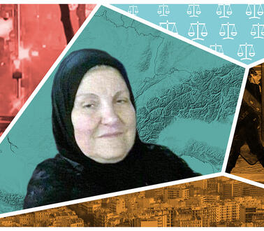 Collage aus mehreren Bildern, darunter ein Porträt von Zineb Redouane und Aufnahmen von Polizei in den Straßen.