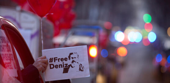 Autokorso für Deniz Yücel am 14. Februar 2018 in Berlin