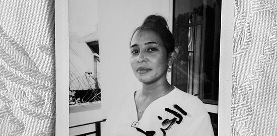 Eine junge sudaneische Frau, Polaroidfoto