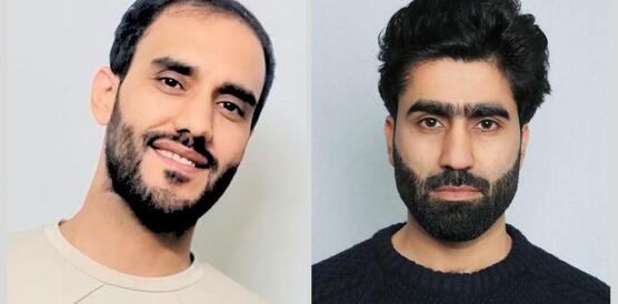 Collage bestehend aus einem Porträtfoto von Syed Qasim Hashem und einnem Porträtfoto von Hamid Ehsas