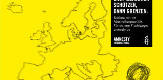 Anzeige: "Erst Menschen, dann Grenzen schützen!