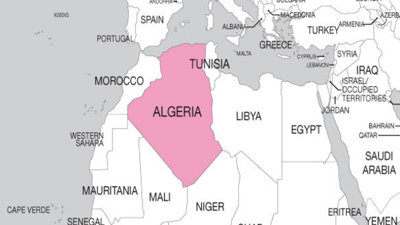 Landkarte, Nordafrika, Algerien