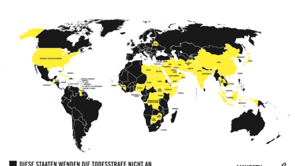 Infografik der Weltkarte zum Thema Todesstrafe