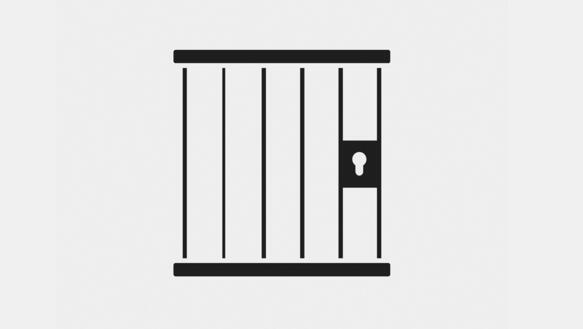 Die Grafik zeigt eine Gefängnistür mit Gitterstäben.