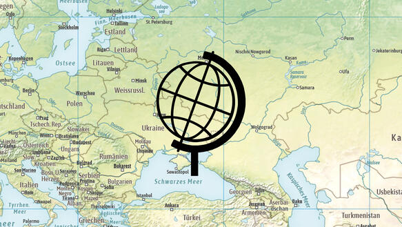 Physische Karte der Region Osteuropa und Zentralasien, mit Amnesty-Report-Symbol