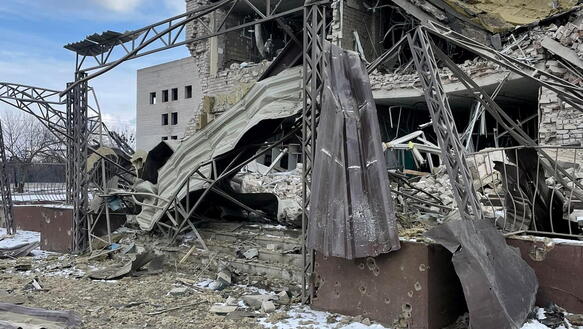 Das Bild zeigt ein komplett zerstörtes Gebäude