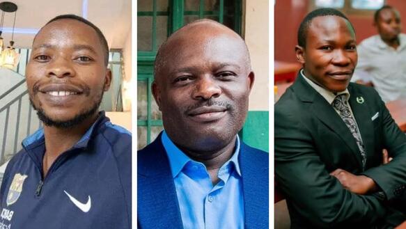 Collage bestehend aus drei Porträtfotos von Aloys Bigirumwami, Bahati Nshangalume und Patient Basimike Bukombe Barhuze. Sie lächeln in die Kamera.