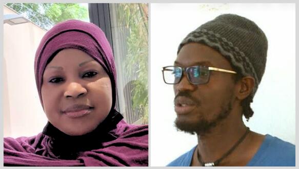 Collage bestehend aus zwei Porträtfotos von Rokiatou Doumbia und Mohamed Youssouf Bathily.