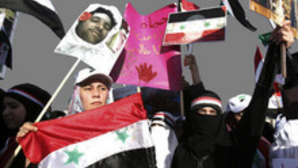 Syrerinnen demonstrieren für den Rücktritt von Präsident Assad, Jordanien 2011