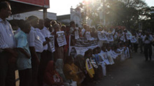 Protest gegen das Verschwindenlassen, Colombo, 24. Januar 2012