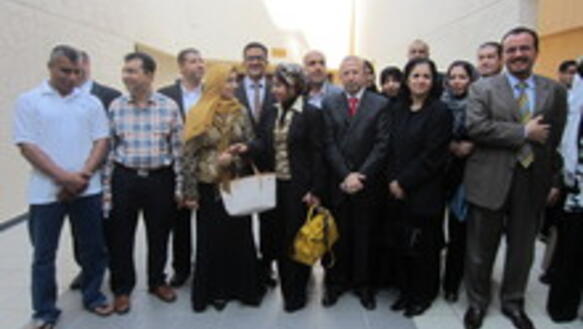 Das medizinische Personal vor dem Berufungsgericht in Bahrain nach der Anhörung im November 2011