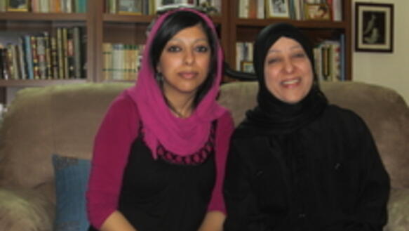 Khadija Sayed Habib Ebrahim Musawi (right) and her daughter Zainab al-Khawaja 