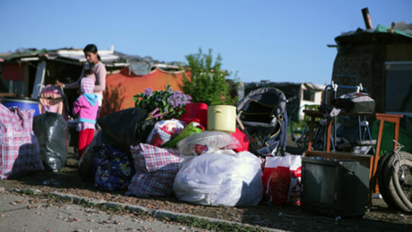 Zwangsräumung der Roma-Siedlung Belvil am 26. April 2012, Serbien