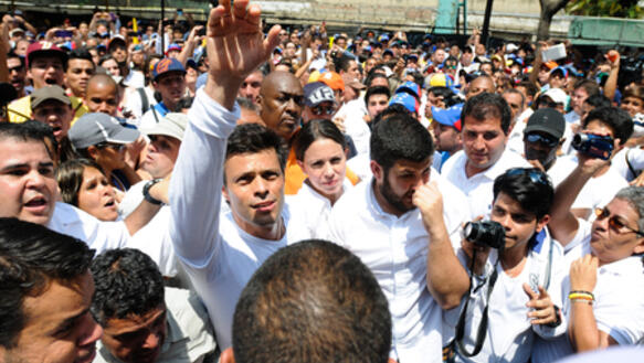 Oppositionsführer Leopoldo López bei einer Kundgebung am 18. Februar 2014