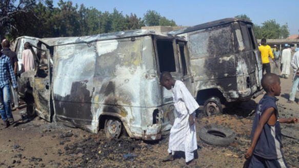 Bei einem Angriff von Boko Haram in der nigerianischen Stadt Bama am 20. Februar 2014 wurden 60 Menschen getötet