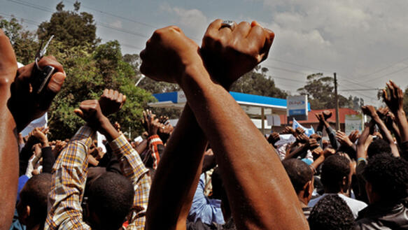 Friedlich Protestierende: Wer eine andere Meinung als die äthiopische Regierung vertritt, wird inhaftiert