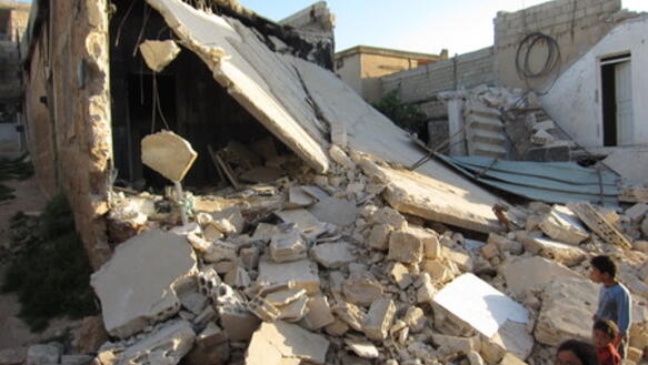 Dieses Haus in der Stadt Taftanaz wurde von der syrischen Armee zerstört