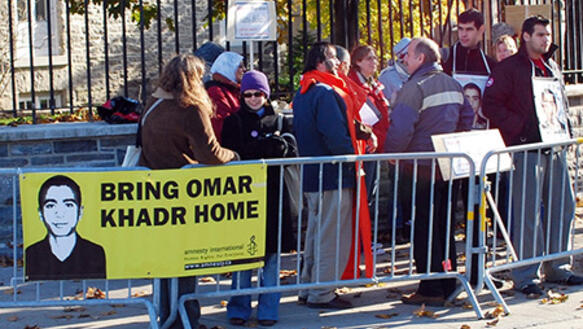 Für seine Rückkehr gekämpft. Protestaktion im Herbst 2008 vor dem kanadischen Regierungssitz für Omar Khadr.